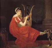unknow artist Portrait of lady with play harp France oil painting reproduction